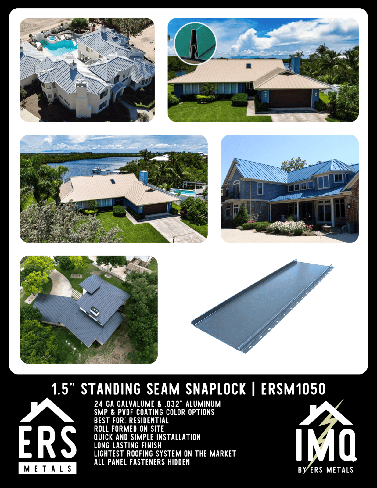 ERSM1050 1.5" standing seam nailstrip metal roofing panel. get this metal roofing system now with Instant metal quote IMQ platform for fast and accurate quoting